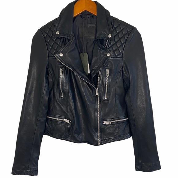 All Saints Black Leather Jacket - Picture 5 of 13